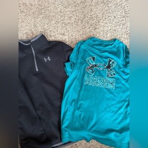 Under Armour Kids' Black and Teal Sweatshirt and T-Shirt Set